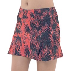 Orange Etched Background Tennis Skirt