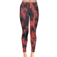 Orange Etched Background Inside Out Leggings