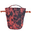 Orange Etched Background Drawstring Bucket Bag View1