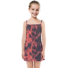 Orange Etched Background Kids  Summer Sun Dress