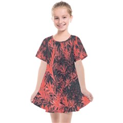 Orange Etched Background Kids  Smock Dress