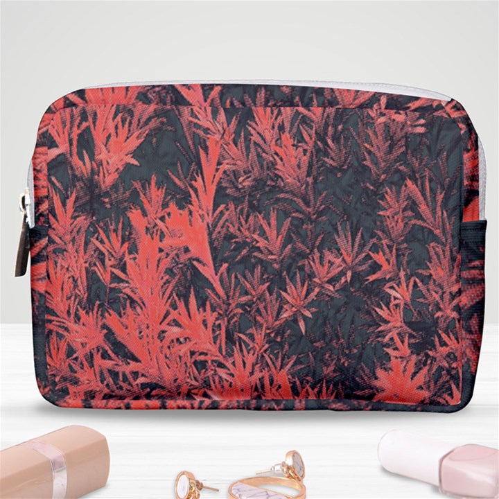 Orange Etched Background Make Up Pouch (Medium)