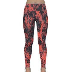 Orange Etched Background Lightweight Velour Classic Yoga Leggings