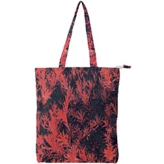 Orange Etched Background Double Zip Up Tote Bag