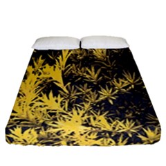 Artistic Yellow Background Fitted Sheet (queen Size) by Sudhe