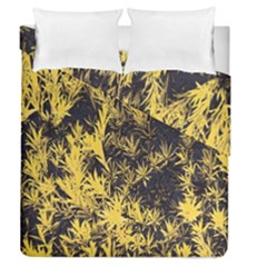 Artistic Yellow Background Duvet Cover Double Side (queen Size) by Sudhe