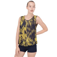 Artistic Yellow Background Bubble Hem Chiffon Tank Top