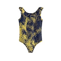 Artistic Yellow Background Kids  Frill Swimsuit by Sudhe