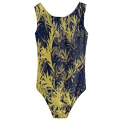 Artistic Yellow Background Kids  Cut-out Back One Piece Swimsuit