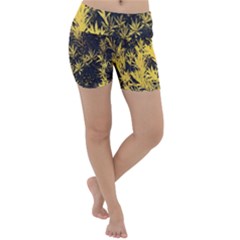 Artistic Yellow Background Lightweight Velour Yoga Shorts