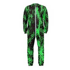 Green Etched Background Onepiece Jumpsuit (kids) by Sudhe