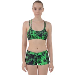 Green Etched Background Perfect Fit Gym Set by Sudhe