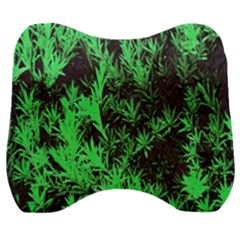 Green Etched Background Velour Head Support Cushion