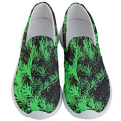 Green Etched Background Men s Lightweight Slip Ons