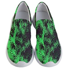 Green Etched Background Women s Lightweight Slip Ons