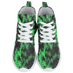 Green Etched Background Women s Lightweight High Top Sneakers