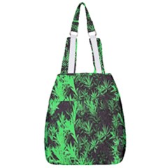 Green Etched Background Center Zip Backpack