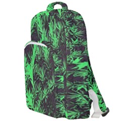 Green Etched Background Double Compartment Backpack