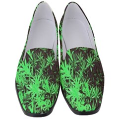 Green Etched Background Women s Classic Loafer Heels