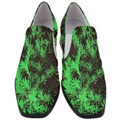 Green Etched Background Slip On Heel Loafers