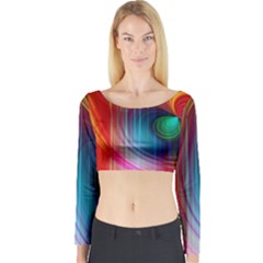 Background Color Colorful Rings Long Sleeve Crop Top by Sudhe