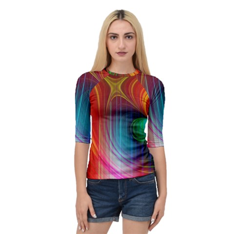 Background Color Colorful Rings Quarter Sleeve Raglan Tee by Sudhe