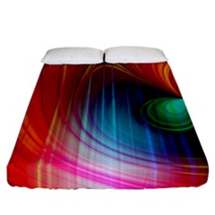 Background Color Colorful Rings Fitted Sheet (california King Size) by Sudhe