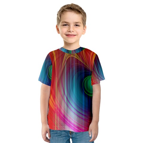 Background Color Colorful Rings Kids  Sport Mesh Tee by Sudhe