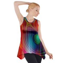 Background Color Colorful Rings Side Drop Tank Tunic by Sudhe