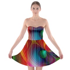 Background Color Colorful Rings Strapless Bra Top Dress by Sudhe