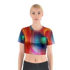 Background Color Colorful Rings Cotton Crop Top by Sudhe