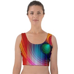 Background Color Colorful Rings Velvet Crop Top