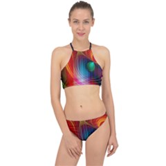 Background Color Colorful Rings Racer Front Bikini Set