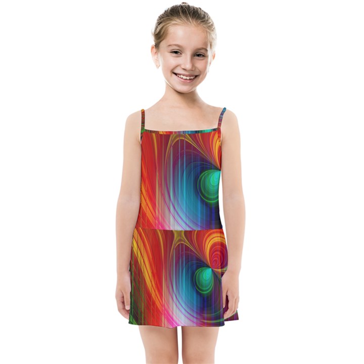 Background Color Colorful Rings Kids  Summer Sun Dress