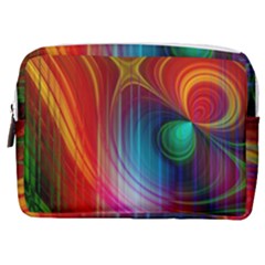 Background Color Colorful Rings Make Up Pouch (medium)