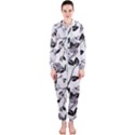 Floral Pattern Background Hooded Jumpsuit (Ladies)  View1