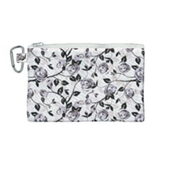 Floral Pattern Background Canvas Cosmetic Bag (medium)