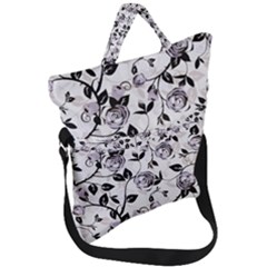 Floral Pattern Background Fold Over Handle Tote Bag