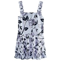 Floral Pattern Background Kids  Layered Skirt Swimsuit