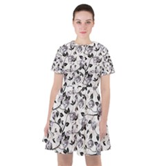 Floral Pattern Background Sailor Dress