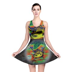 Abstract Transparent Background Reversible Skater Dress by Sudhe