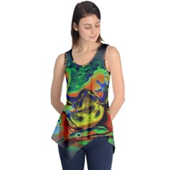 Abstract Transparent Background Sleeveless Tunic by Sudhe