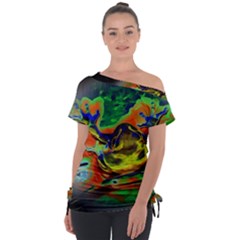 Abstract Transparent Background Tie-up Tee