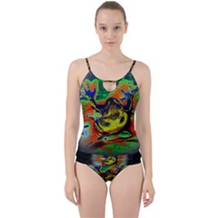 Abstract Transparent Background Cut Out Top Tankini Set by Sudhe