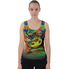 Abstract Transparent Background Velvet Tank Top