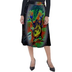 Abstract Transparent Background Classic Velour Midi Skirt  by Sudhe