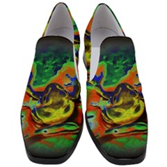 Abstract Transparent Background Slip On Heel Loafers