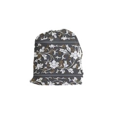 Floral Pattern Background Drawstring Pouch (small) by Sudhe