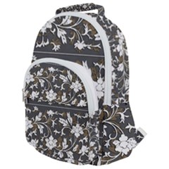 Floral Pattern Background Rounded Multi Pocket Backpack