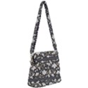 Floral Pattern Background Zipper Messenger Bag View1